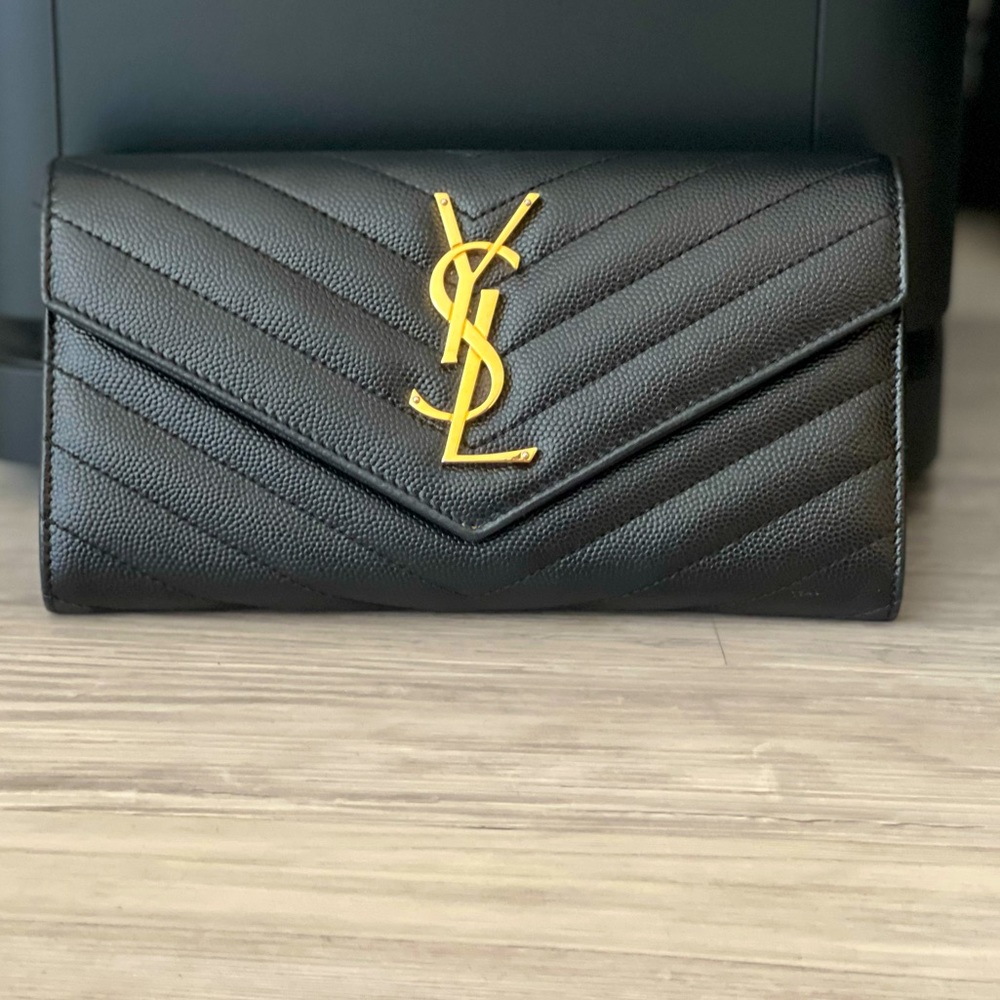 Authentic Black YSL wallet worn only twice